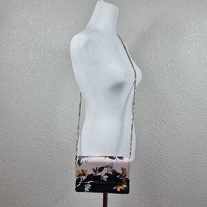 Ted Barker Floral Print Crossbody Navy Blue Pink With Chain Small